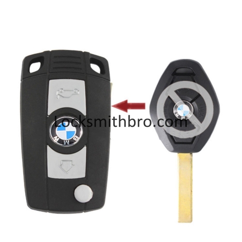 LockSmithbro BMW 3 Button Modified Folding Flip Remote Key Shell With HU92