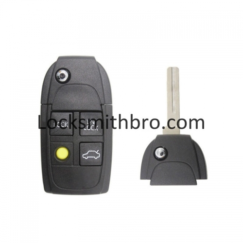LockSmithbro 4 Button No Logo Volvo Flip Remote Key Shell