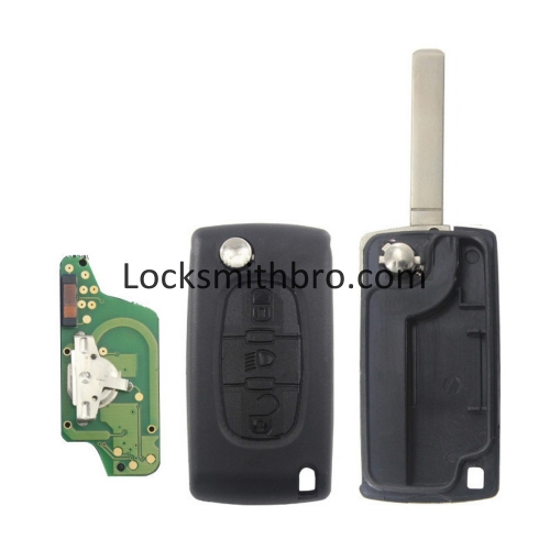 LockSmithbro 0523 ASK 3 Button 307(VA2) Blade ForCitroen 433Mhz 7941(ID46) Chip Remote Key For Cars After 2011 (LED Button)