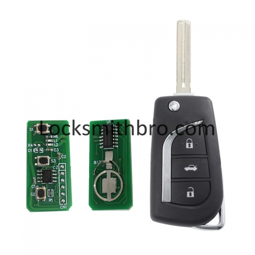 LockSmithbro TOY48 Blade 433Mhz G Chip 3 Button Toyot Remote Key 2010-2013 Year Car