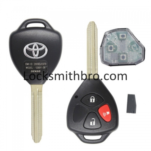 LockSmithbro 433Mhz 4D67 Chip 2+1 Button Toyot Remote Key With Logo