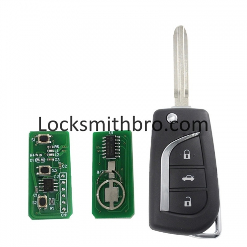 LockSmithbro TOY43 Blade 433Mhz G Chip 3 Button Toyot Remote Key 2010-2013 Year Car