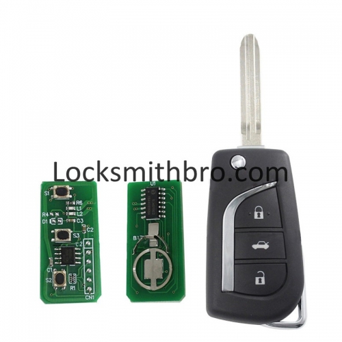 LockSmithbro TOY43 Blade 433Mhz 8A(H) Chip 3 Button Toyot Remote Key After 2014 Year Car