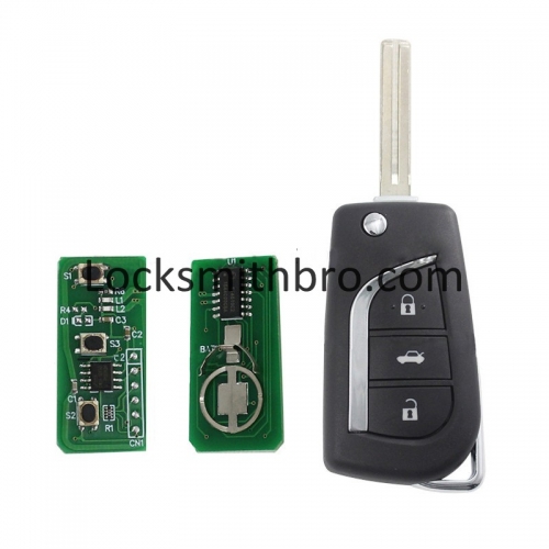 LockSmithbro TOY48 Blade 433Mhz 4D67 Chip 3 Button Toyot Remote Key Before 2014 Year Car