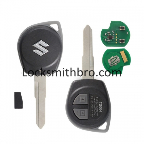 LockSmithbro 433Mhz with Logo ID46 Chip 2 Button Suzuk SX4 Remote Key
