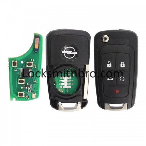 LockSmithbro 5 Button 433mhz ID46 Chip Opel Remote Key With Logo
