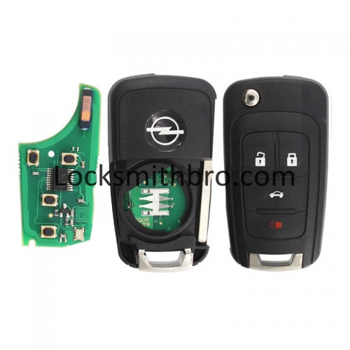 LockSmithbro 4 Button 433mhz ID46 Chip Opel Remote Key With Logo