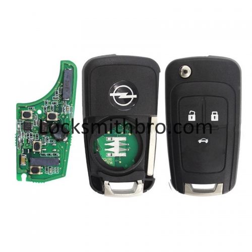 LockSmithbro Full Smart Keyless 3 Button 433Mhz Opel Flip Key