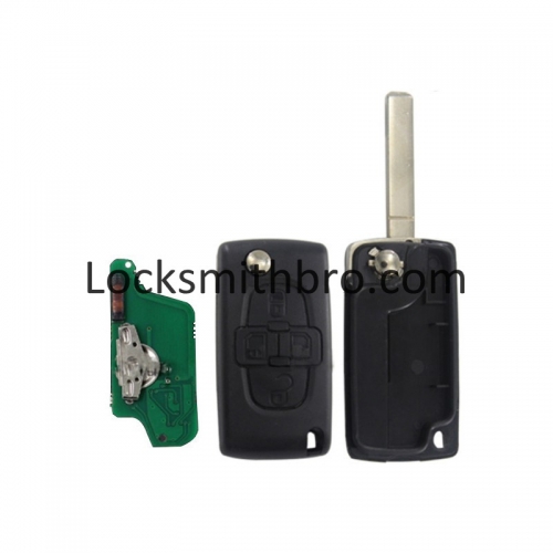 LockSmithbro ASK 0523 4 Button 433Mhz 7941(ID46) Chip 307(VA2) Blade Peugeo Flip Remote Key For Cars After 2011