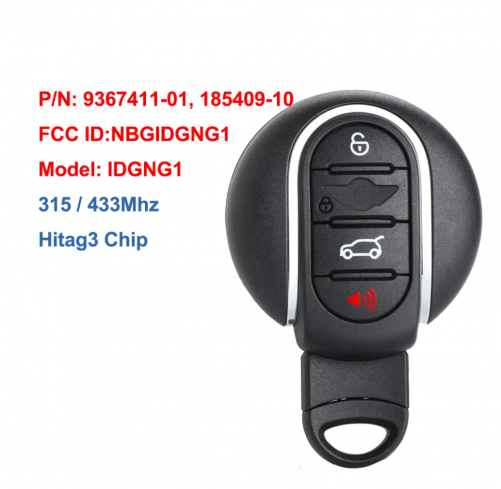 BMW Smart Remote Key Fob 4 Buttons 315/434MHz for BMW Mini Copper 2015 2016 2017 2018, FCC ID: NBGIDGNG1