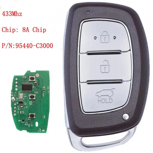 3 Buttons 433MHz 8A Chip for H-yundai Sonata 2015+ P/N: 95440-C3000,95440C3000