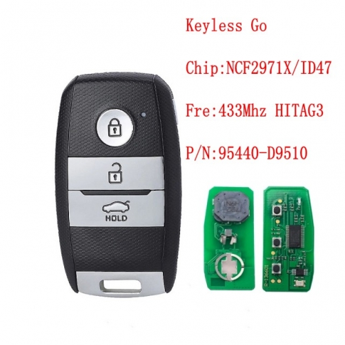 3 Buttons KIA Sportage 2019 Genuine Smart Key With 433MHz FCCID 95440-D9510