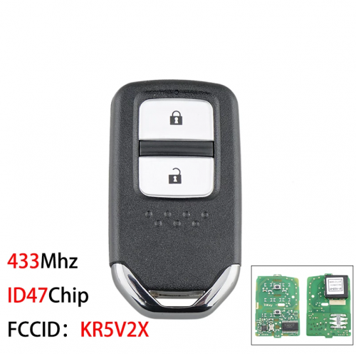 KR5V2X 2 Buttons Smart Car Remote Key for Honda City Jazz XRV Venzel HRV 2014-2017 Keyless Entry 433Mhz ID47Chip