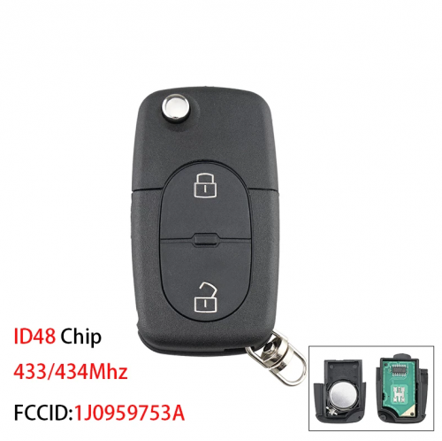 VW Volkswage.n Passat Golf MK4 Car Key 433Mhz ID48 Chip Remote Key for VW  1J0959753A