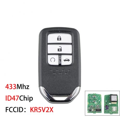 KR5V2X Smart Car Key for Honda Civic 2014 2015 2016 2017 Car Remote Key 4Buttons 433Mhz ID47Chip