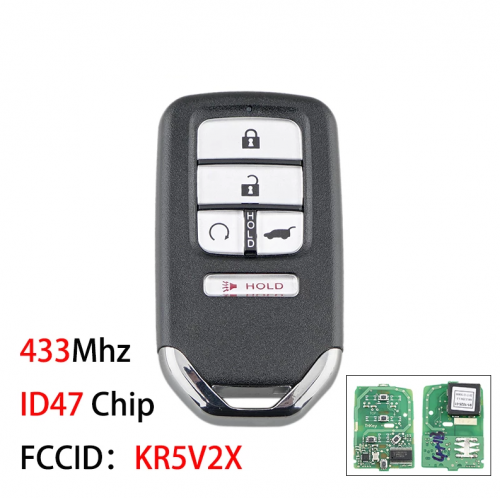 KR5V2X Remote Car Key For Honda CR-V/Civic/Pilot SUV 433Mhz ID47 Chip Smart Car Key No Mark 5 4+1Buttons