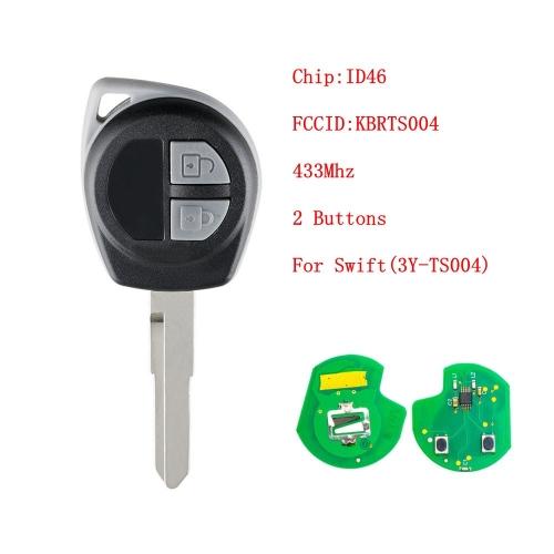 2 Button Remote Key 433Mhz for T-Suzuki Swift(3Y-TS004)