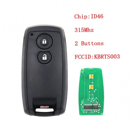 2 Buttons Smart Key Fob for T-SUZUKI SX4 Grand Vitara Swift 315Mhz ID46 Chip FCC ID: KBRTS003