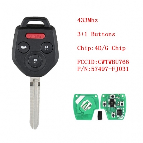CWTWBU766 4D/(G) Chip Smart Car Key For Subaru Forester Impreza WRX XV Crosstrek STI 433Mhz Car Remote Key 4 Buttons
