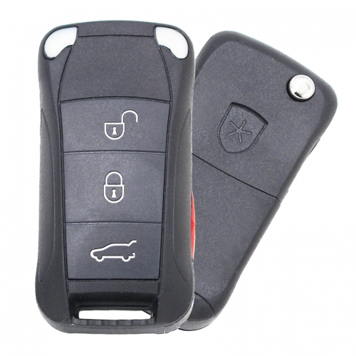 Flip Folding Car Key Shell Case Fob For T-Porsche Cayenne GTS 3+1 Buttons