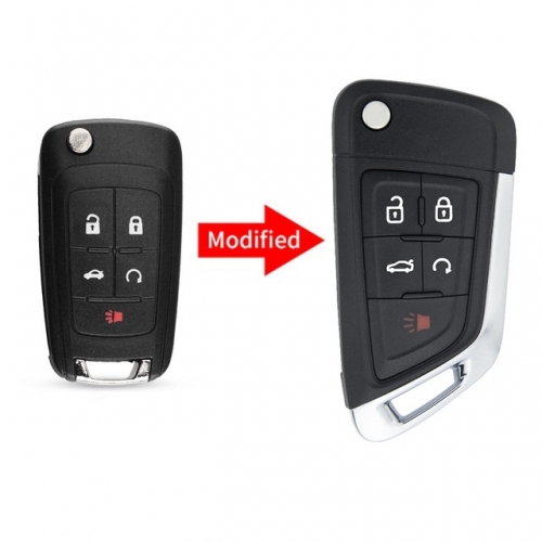 5 button Chevrolet Modified Flip Key Shell with logo