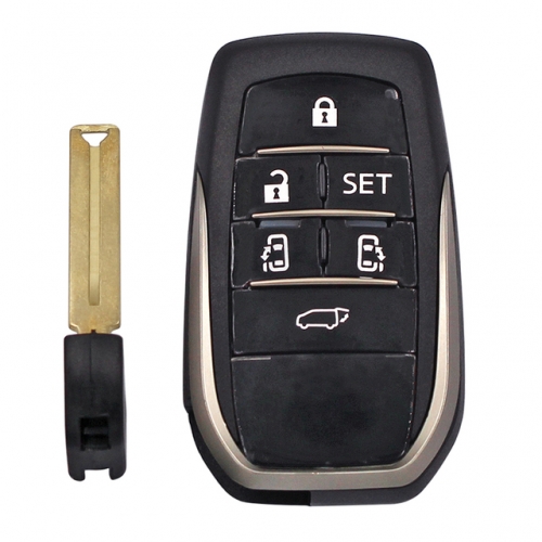 6 Button Remote Car Key Shell Case Housing with TOY12 Uncut Blade for T-oyota Alphard 30 Series Previa Vellfire Noah