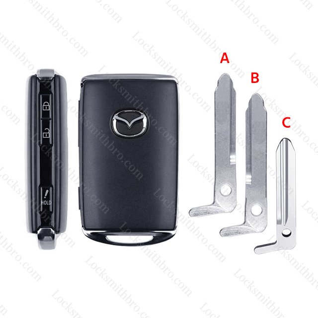 Mazda Key Fob Shell Locksmithbro 3 Buttons Replacement Key Shell FOB for Mazda WAZSKE13D03 ...