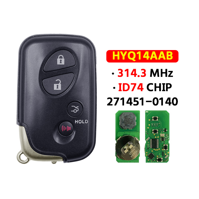 4Button Smart Key 314.3 315MHz 4D Chip HYQ14AAB 0140 Board For Lexus ...